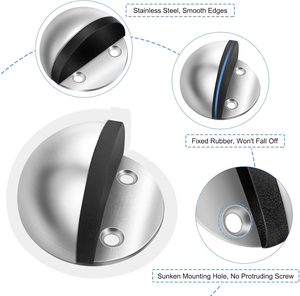 Tope de <span class=keywords><strong>puerta</strong></span> de acero inoxidable moderno QIYANG, Tope de <span class=keywords><strong>puerta</strong></span> de madera para montaje en <span class=keywords><strong>suelo</strong></span> de goma para herrajes de <span class=keywords><strong>puerta</strong></span> de construcción de hoteles - Product Image 5