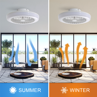 Ventilateur de Plafond Intelligent Moderne de 18 Pouces pour Chambre à Coucher, Salle à Manger, Plafonnier LED avec Ventilateur et Télécommande