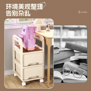 Portable Backpack <b>Storage</b> <b>Cart</b> 3 Tier With Wheels Office Organizer For Books And Supplies - Product Image 2