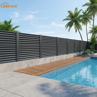 Panneaux de clôture pleine intimité en aluminium thermolaqué noir, clôture extérieure solide pour villa, jardin, usage résidentiel