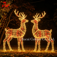 Lumière LED personnalisable en forme de renne 3D en fer, étanche pour l'extérieur, idéale pour la remise des diplômes, Thanksgiving, Noël, sculpture pour jardin et cour.