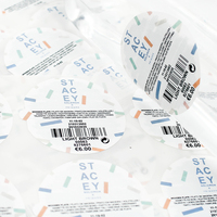 Étiquettes multicouches pliables imperméables 3/4 page, autocollants circulaires en vinyle adhésifs, livret autocollant double face pour bouteilles cosmétiques