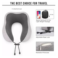 Oreiller cervical à logo personnalisé Portable nouveau design écharpe à mémoire de forme réglable oreiller de voyage en U avion