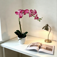 Anggrek Phalaenopsis Buatan Real Touch Grosir Buket Bunga Palsu Dekorasi Rumah Acara Hadiah Rangkaian Bunga Pernikahan