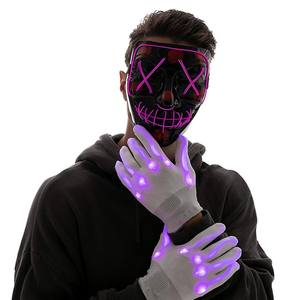 Ensemble de masque et de gants lumineux d'Halloween RICHSHINING, masque de <span class=keywords><strong>loup</strong></span>-<span class=keywords><strong>garou</strong></span> lumineux LED pour fête, masque intégral pour homme - Product Image 5