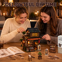 Hamaileon Cadeau Créatif DIY Kit de Magasin Miniature Japonais Rétro Puzzle 3D en Bois avec Distributeur Automatique de Dessins Animés et Bonsaï pour Adultes
