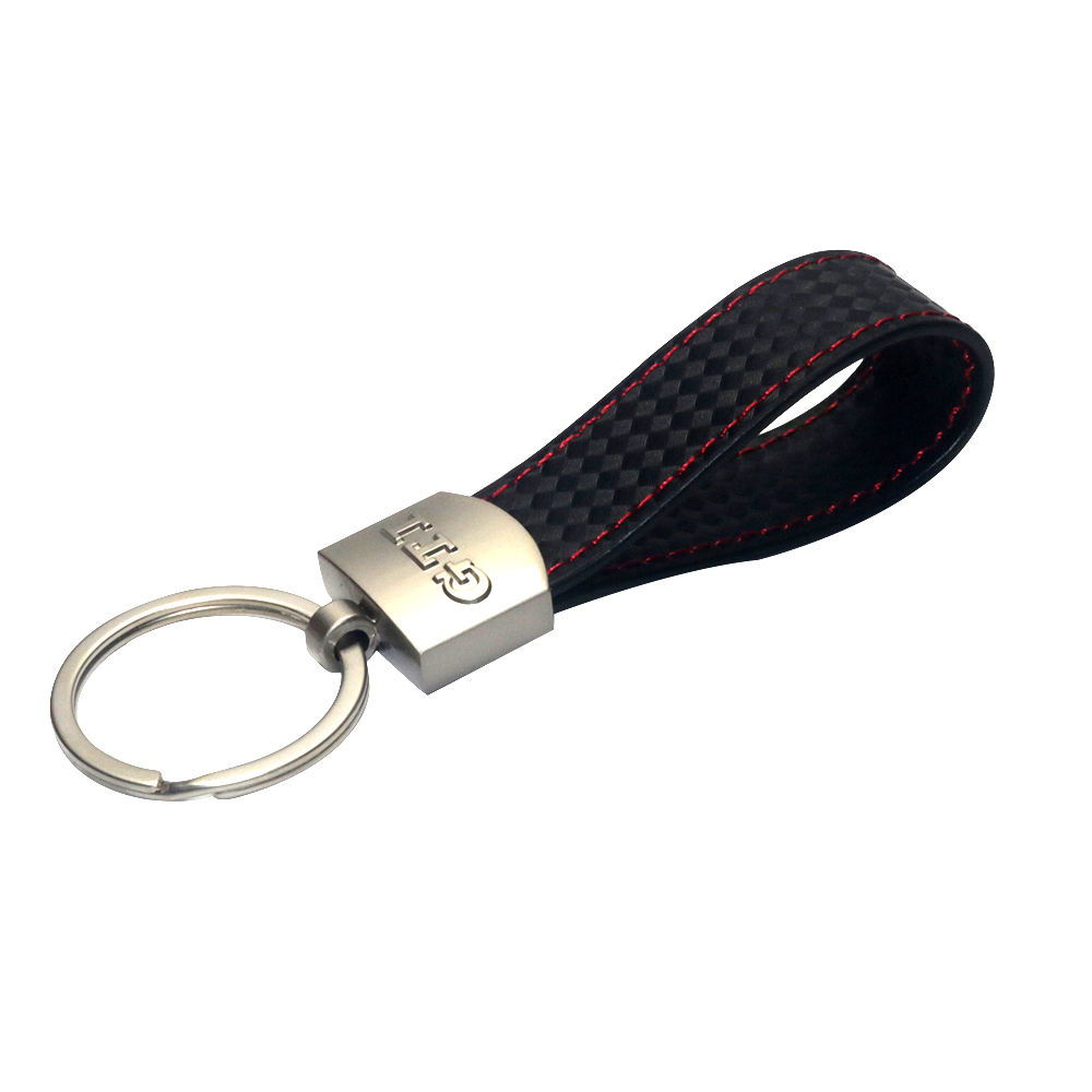 Porte-clés GTI en cuir rouge