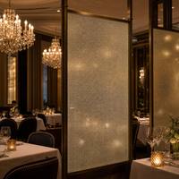 Panneau de séparation translucide en verre texturé cristal prismatique, à réfraction étincelante, pour restaurant, hôtel, hall d'entrée
