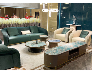 โซฟาหนังสไตล์โมเดิร์น, โซฟาหนังอิตาลีหรูหราน้ำหนักเบา123โซฟาหนังผสมฟรีเฟอร์นิเจอร์ห้องนั่งเล่นสำหรับวิลล่า - Product Image 4