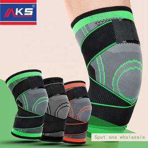 Penyangga lengan lutut pria dan wanita, tali dapat diatur 3D tenun kompresi, pendukung keamanan kebugaran luar ruangan - Product Image 3