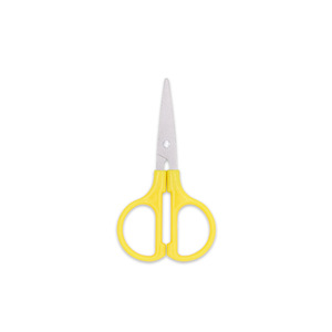 Children Scissors Stainless Steel Straight Head Black Yellow Office Stationery Paper Card Cutting Tools For Kindergarten Art - Product Image 4