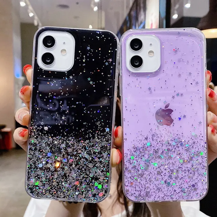 Clear Glitter phone case funda de celular for apple iphones 13 pro max phone cover cellphone accessories