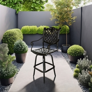 Yoho moderne 3 pièces ensemble de bistro chaises de bar en fonte d'aluminium de patio extérieur durables avec tabouret haut nouveau style de meubles de salle à manger - Product Image 5