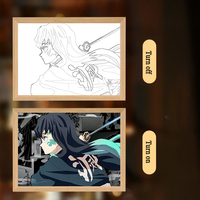 Panel de Luz LED para Pintura, Panel Acrílico con Luz LED, Arte LED de Anime, Caja de Luz de Anime, Montaje en Pared, Alimentación USB para Escritorio