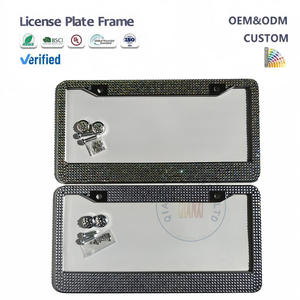 Groothandel op maat gemaakte logo bling strass diamant kentekenplaathouder auto kentekenplaathoes plastic <span class=keywords><strong>frame</strong></span> - Product Image 1