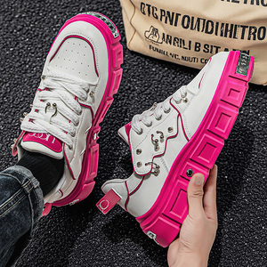 Chaussures personnalisées avec clous décoratifs, baskets punk métalliques style streetwear, chaussures de papa sur mesure à semelle épaisse pour hommes - Product Image 5