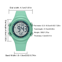 SANDA 6372 Jam Tangan Digital Alarm Tahan Air Pria Lampu LED Warna-warni