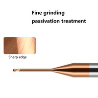 Fraise à queue sphérique à col long en carbure de tungstène HRC60 0,5 mm à 2 dents pour rainurage profond, outil de coupe CNC, ODM OEM