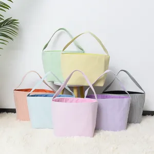 Monogram Personalized Name Treat <b>Bag</b> Embroidered Seersucker <b>Easter</b> Egg Hunt Pail for Kids <b>Gift</b> - Product Image 1