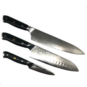 Offre Spéciale : Couteaux de Cuisine Damas 3 Pièces – <span class=keywords><strong>Couteau</strong></span> de <span class=keywords><strong>Chef</strong></span>, <span class=keywords><strong>Couteau</strong></span> à Éplucher, <span class=keywords><strong>Couteau</strong></span> <span class=keywords><strong>Santoku</strong></span> avec Manche G10 - Product Image 2