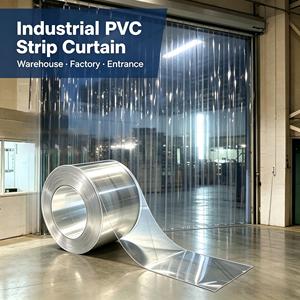 Rideaux de porte en PVC durables anti-huile, rideau à bandes en PVC, rouleau standard à surface mate pour cloisonnement d'atelier et entrée - Product Image 1