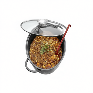 ELO <b>Cast</b> Aluminum Roasting <b>Pan</b> Alucast 3.5 Qt With Glass Lid For Even Heat Distribution - Product Image 2