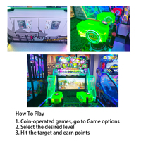 Simulateur d'arcade de combat de zombies à tir d'eau électronique en métal pour intérieur, interface anglaise, pour usage commercial, 2 joueurs, avec effets lumineux