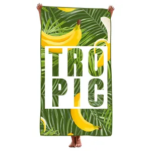 Popular Custom Logo Digital Printed Sublimation Summer Photo Printed Low MOQ Beach Towel