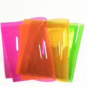 0.5MM floresan temizle yumuşak renkli esnek şeffaf PVC film rulo ambalaj dekorasyon için