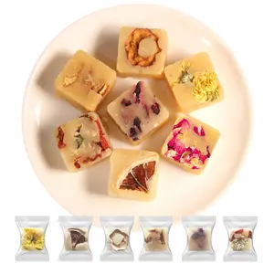 T240 Venta al por mayor Yellow Rock Sugar Flor de hibisco natural Té Honey Sugar Cube Bebidas de té liofilizadas