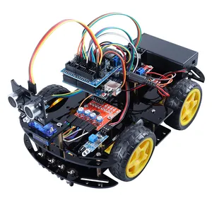 Pabrik 4WD Robot Cerdas Mobil Tracing Penghindar Rintangan DIY Robot Kit IDE C + Pemrograman Robot Starter Kit