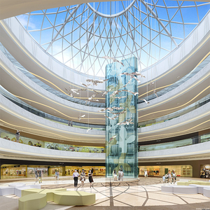 Estructura de Techo Prefabricada de Acero para Centro Comercial con Cúpula de Vidrio, Armazón Espacial, Claraboya, Atrio - Product Image 2
