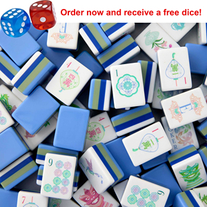 Juego de Mahjong Americano de Lujo Personalizado de 160 Fichas, 4 Capas, Grabado en Acrílico Azul Claro, en Stock al por Mayor - Product Image 1