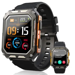 2023 Outdoor Smart Watch for Men BT Call IP68 Waterproof Large Memory Outdoor Sports Smartwatch 380mAh Large Battery