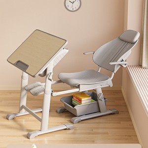 Ensemble bureau et chaise inclinables Leica, hauteur réglable, pour élèves du primaire et du secondaire, mobilier scolaire - Product Image 2