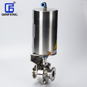 Giá tốt giảm áp lực thiết bị truyền động Tri kẹp cuối SS304 thép không gỉ khí nén vệ sinh Van bướm - Product Image 4