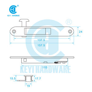 KEYI METAL S07, accesorios de seguridad, cerradura de barra de cierre de ventana, cerradura de ventana deslizante para Series 25 y Hotel de apartamento - Product Image 6