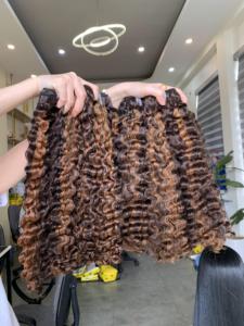 Extensions de cheveux naturels à tisser, origine Vietnam, 100g par paquet, prix de gros, bouclées - Product Image 3