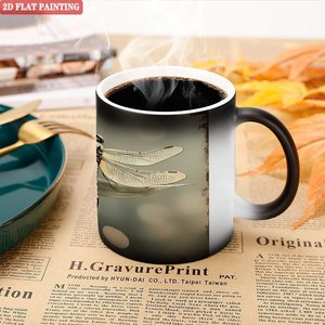 <b>Study</b> <b>Desk</b> Decor Heat Sensitive 11oz Frosted Black Ceramic Mug Sublimation Blank - Product Image 5