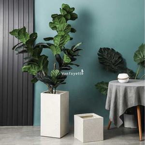 Grands pots <span class=keywords><strong>de</strong></span> jardin en céramique <span class=keywords><strong>de</strong></span> 12,8 pouces pour arbres, jardinières géométriques extra-larges pour plantes succulentes, pots d'extérieur à vendre sans soucoupe - Product Image 5