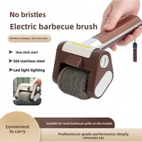 Brosse électrique pour barbecue domestique - avec lumières LED et moteur sans balais - Petit appareil ménager rechargeable