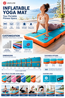 Tapis de yoga gonflable directement de l'usine, tapis de gymnastique pour acrobaties, adapté au yoga, au Pilates, à la danse et aux entraînements de fitness