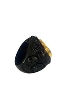 Bague en alliage pour homme Sidan 2026 Black Dream Football Championship, plaquée platine, avec cristal de laboratoire créé, forme de cœur, ensemble - Product Image 4
