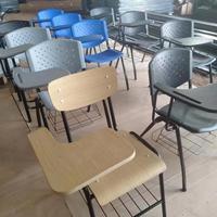 Chaise d'entraînement empilable en plastique pour étudiants, avec tablette d'écriture et panier à livres, idéale pour les salles de classe modernes - OKbuy