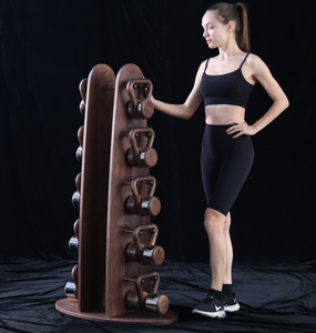 Estética de lujo de madera Kettlebell y Kettlebell Rack Set para el equipo de gimnasio en casa, estudio, hotel Factory Direct - Product Image 2