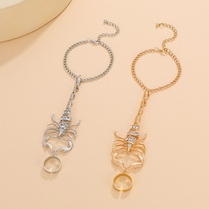 Cadena <span class=keywords><strong>de</strong></span> mano <span class=keywords><strong>de</strong></span> escorpión con diamantes <span class=keywords><strong>de</strong></span> imitación y anillo <span class=keywords><strong>de</strong></span> dedo, pulsera <span class=keywords><strong>de</strong></span> esclavo gótica punk, joyería <span class=keywords><strong>de</strong></span> mano unisex <span class=keywords><strong>de</strong></span> moda - Product Image 5