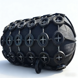Parafougue à absorption d'énergie élevée CCS/<span class=keywords><strong>BV</strong></span>/ABS/DNV 50kpa/80kpa Yokohama/Flottant/Pneumatique/En caoutchouc avec chaîne et filet de protection - Product Image 1