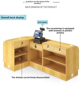 Mostrador de barra pequeño elegante y moderno Diseño de esquina de madera simple para tienda de conveniencia y supermercado Comodidad de pago - Product Image 5