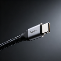 Cable de Carga Rápida USB Tipo-C a Tipo-C de 2M 2.1A con Certificación MFI, Personalizable, con Cubierta de TPE de Cobre Puro y Diseño de Codo con Blindaje Trenzado