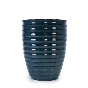 Pots de fleurs en céramique de style américain moderne, faits à la main, écologiques, légers, finition noire brillante, pour la maison et le jardin - Product Image 1